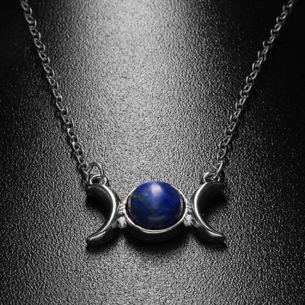 ❗️2 left❗️Crescent Moon Genuine Stone Necklace - Picture 6 of 8